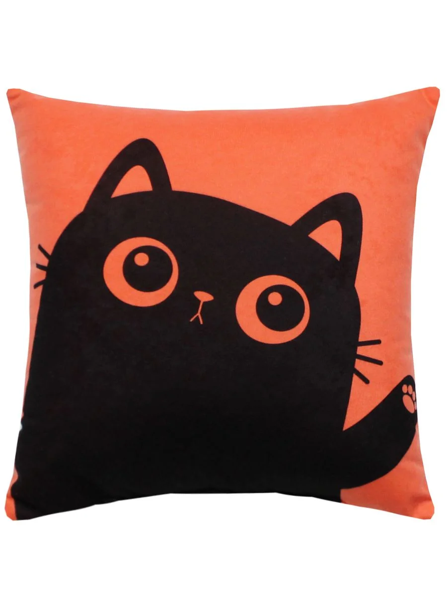 Оранжевый подушка декоративная MEOW SPIDER 35х35
