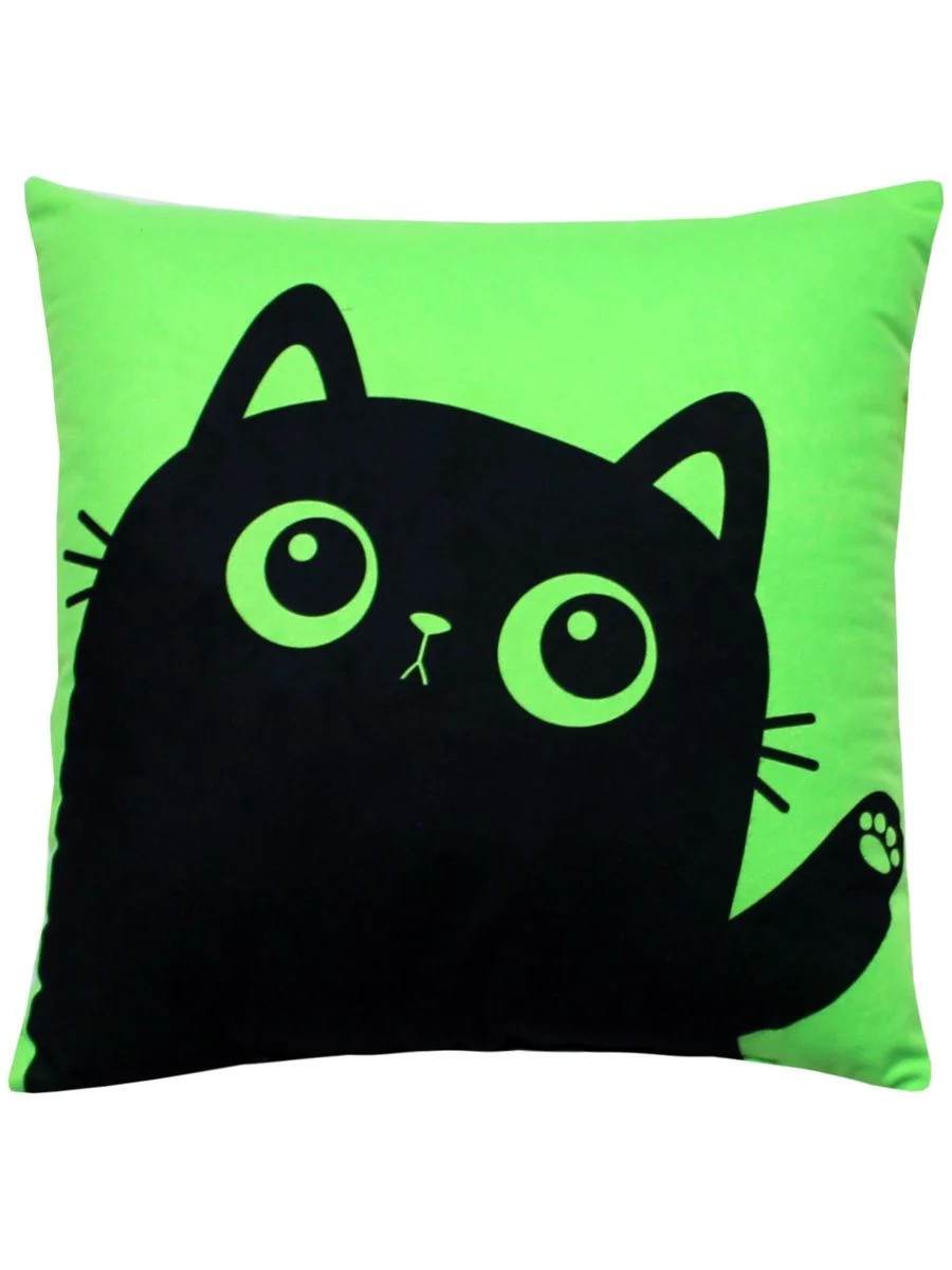 Лайм подушка декоративная MEOW SPIDER 35х35