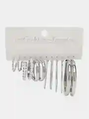 Серебряный комплект, Женские Серьги, набор, 6 пар