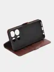 Коричневый чехол-книжка Infinix Note 30 4G (Инфиникс Ноут 30), с боковым магнитом