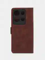 Коричневый чехол-книжка Infinix Note 30 4G (Инфиникс Ноут 30), с боковым магнитом