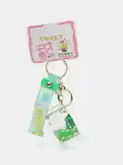 Красный брелок с жидкостью и фигуркой внутри, 5 см