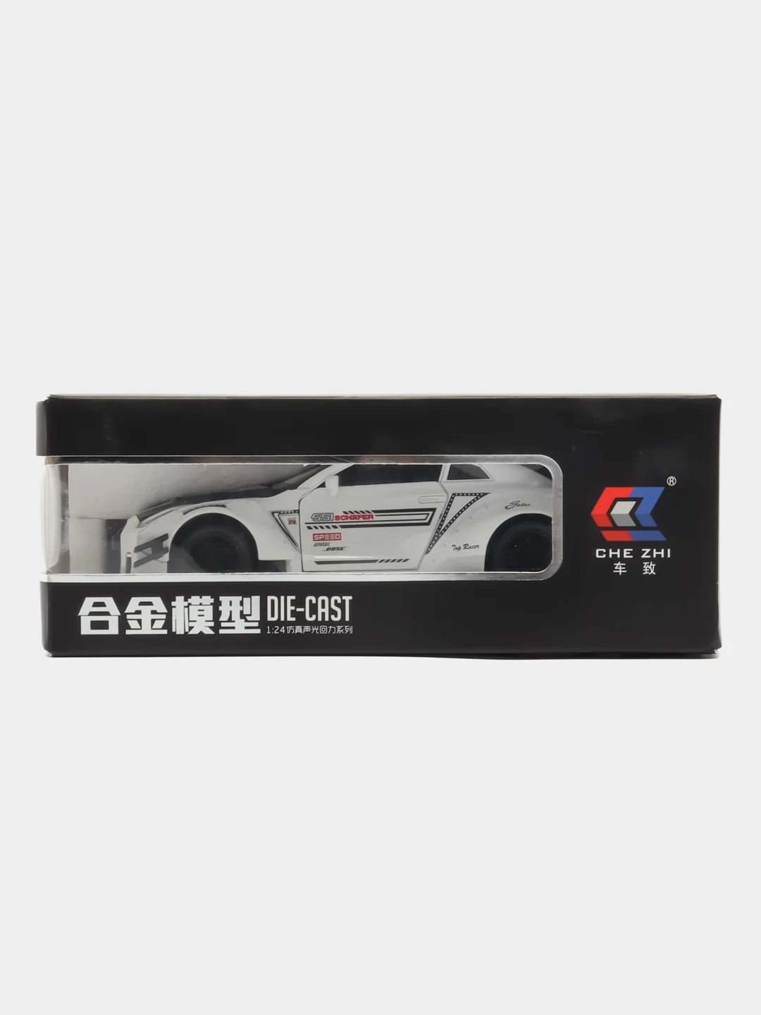 Белый коллекционная машина Nissan GT-R, 1:24