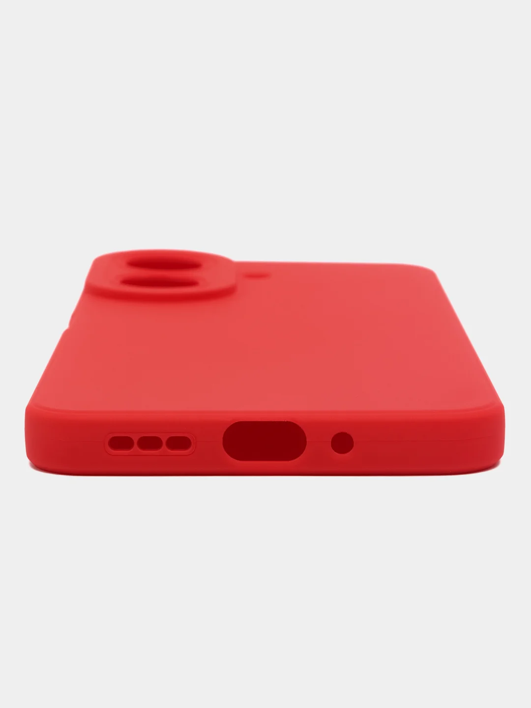 Красный силиконовый чехол для Xiaomi Redmi 13C (Сяоми Редми 13С) с защитой камер