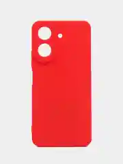 Красный силиконовый чехол для Xiaomi Redmi 13C (Сяоми Редми 13С) с защитой камер