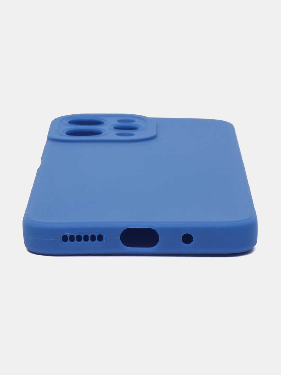 Синий силиконовый чехол для Xiaomi Redmi 12 (Сяоми Редми 12) с защитой камеры