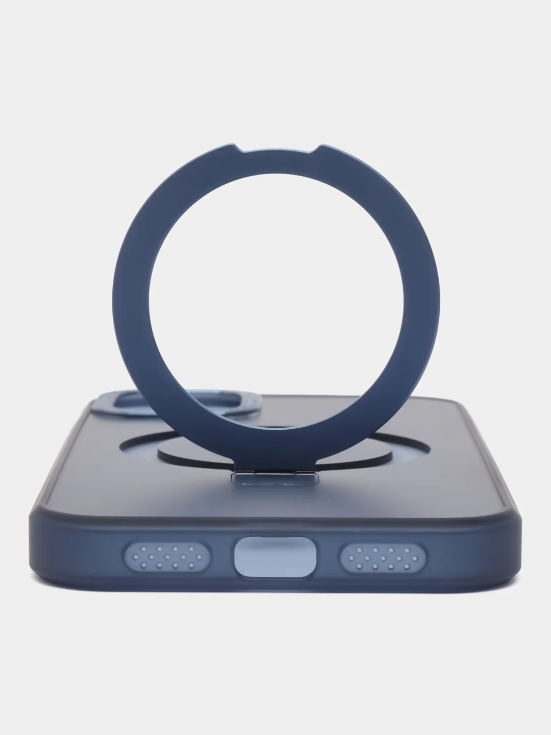Белый чехол MagSafe (Магсейф) с кольцом-подставкой для iPhone 11, 12, 13, 14, 15, Pro, Max