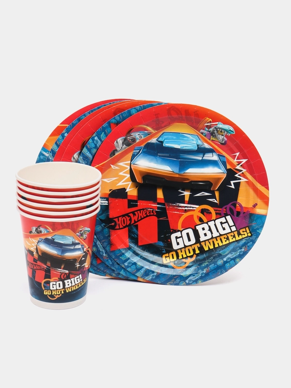 Набор одноразовой посуды ND Play Hot Wheels (стаканы 250мл. 6шт., тарелки 18см 6шт.)