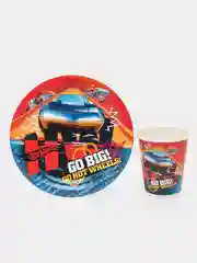 Набор одноразовой посуды ND Play Hot Wheels (стаканы 250мл. 6шт., тарелки 18см 6шт.)