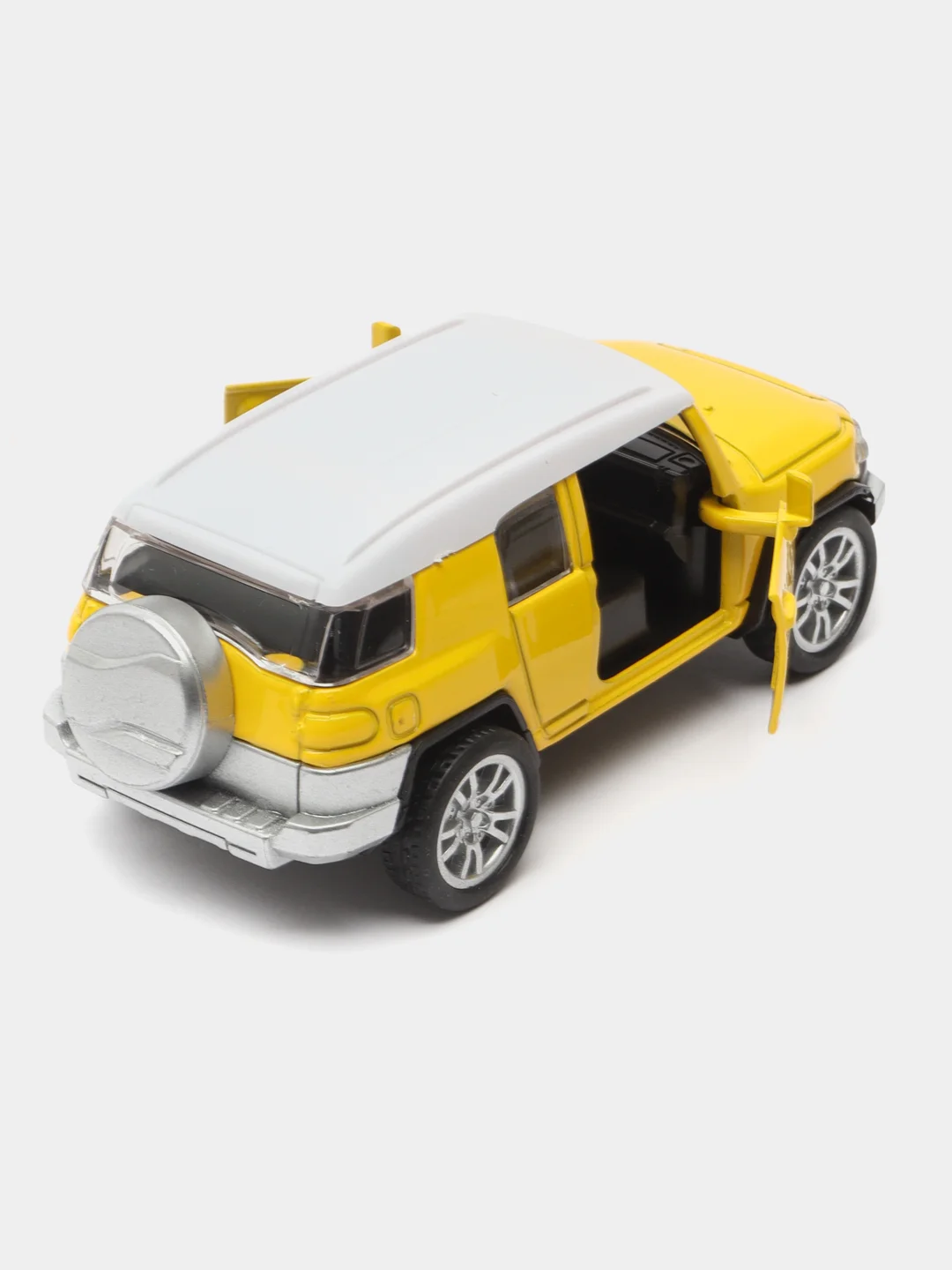 Желтый металлическая коллекционная машинка Toyota FJ Cruiser