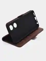 Коричневый чехол-книжка на Oppo A58 4G (Оппо А58 4Джи), с боковым магнитом