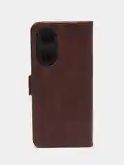 Коричневый чехол-книжка на Oppo A58 4G (Оппо А58 4Джи), с боковым магнитом