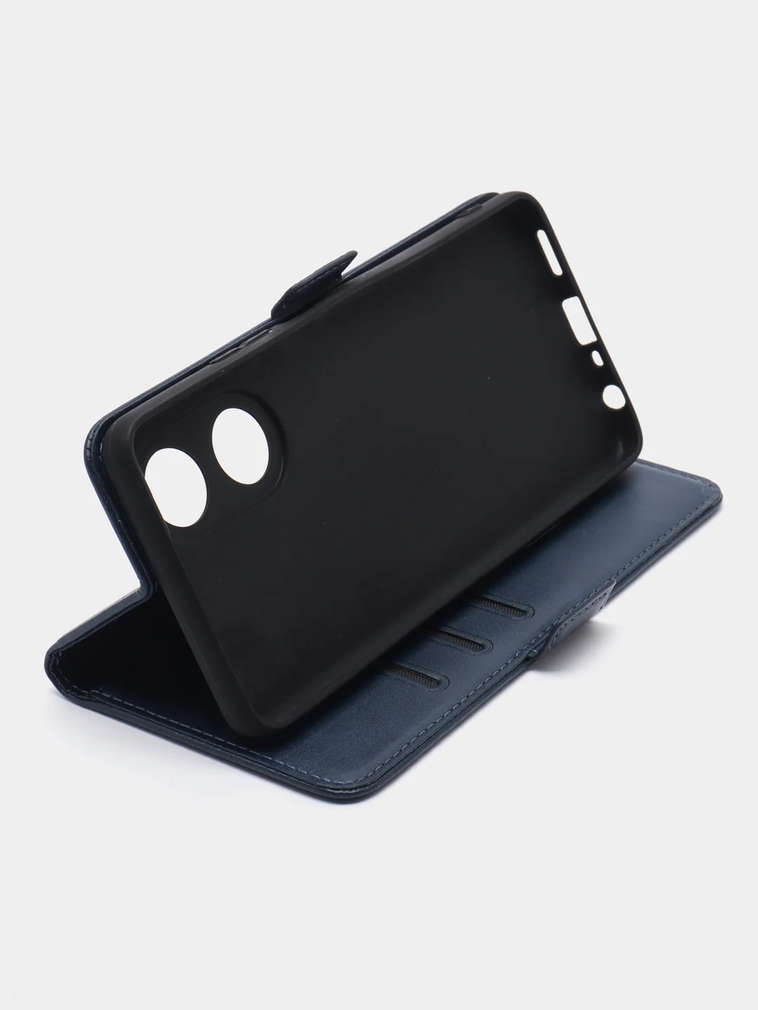 Синий чехол-книжка на Oppo A58 4G (Оппо А58 4Джи), с боковым магнитом
