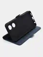 Синий чехол-книжка на Oppo A58 4G (Оппо А58 4Джи), с боковым магнитом