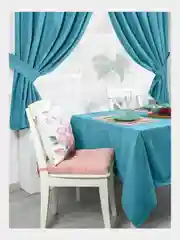 Тёмно-бирюзовый скатерть кухонная Altali, прямоугольная, велюр, 132 x 170