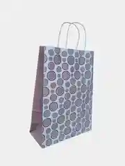 Серебряный пакет бумажный24 х 32 х 10,5см/Подарочный пакет с крученными ручками/Пакет на любые случаи