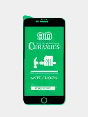Защитное стекло для iPhone 6+, 7+, 8+, глянцевая, керамическое, черная и белая рамка