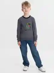 Серый футболка для мальчика, с длинным рукавом, 7-10 лет