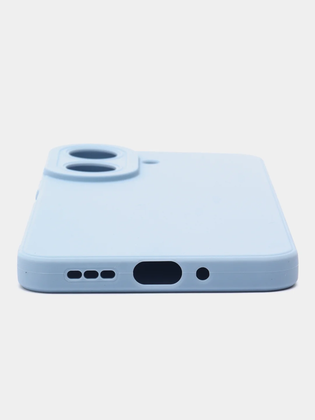 Голубой силиконовый чехол для Xiaomi Redmi 13C (Сяоми Редми 13С) с защитой камер