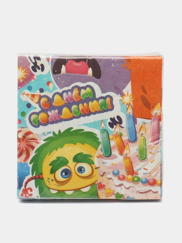 Салфетки бумажные трехслойные Чудики, 33*33 см, 20 шт