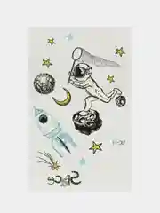 Бежевый татуировка детская временная (переводная) космос неоновая светящаяся ночью