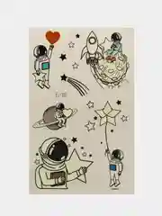 Зеленый татуировка детская временная (переводная) космос неоновая светящаяся ночью