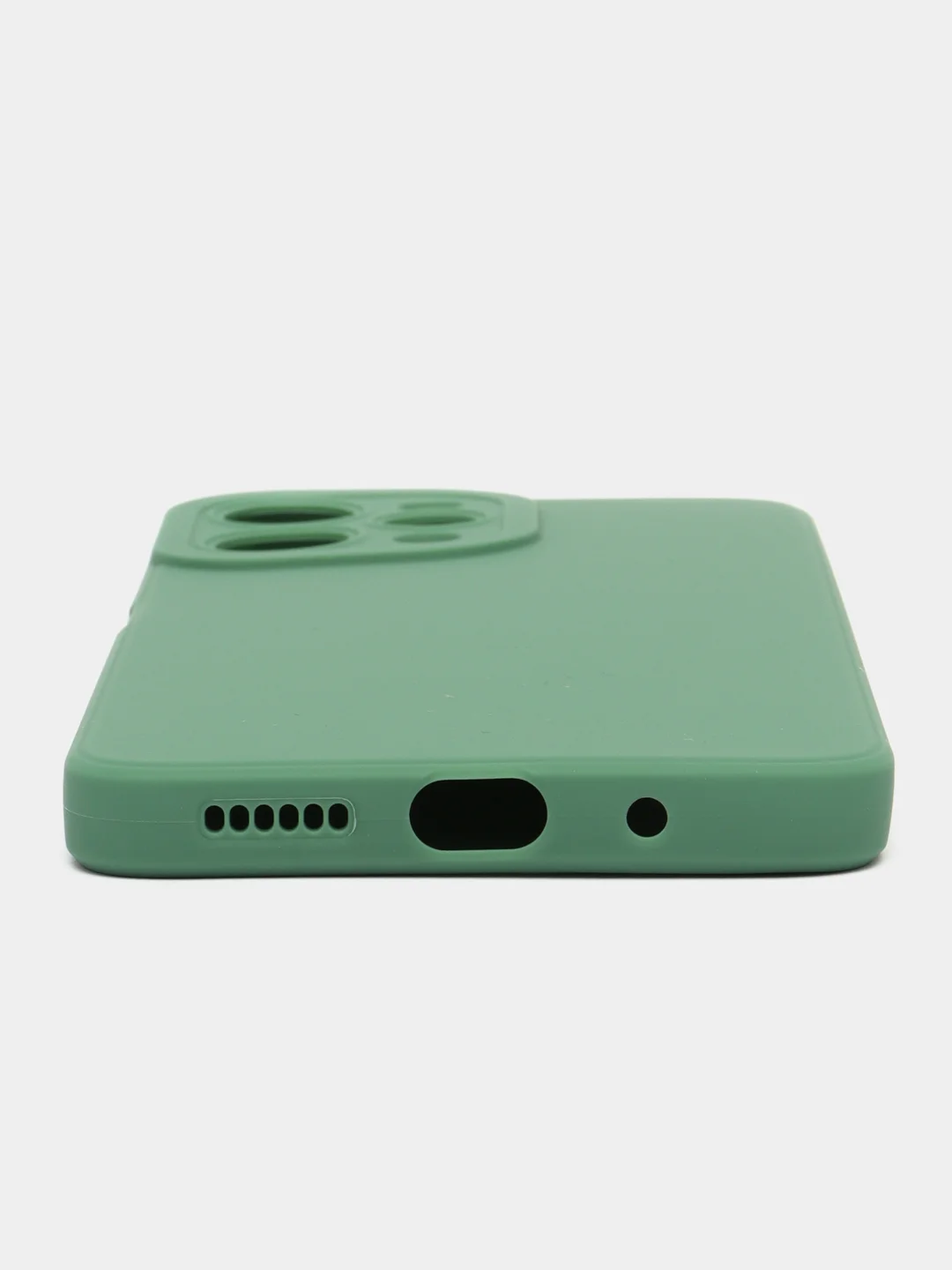 Зеленый силиконовый чехол для Xiaomi Redmi 12 (Сяоми Редми 12) с защитой камеры