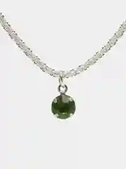 Блестящее цепочка на шею с зеленым кулоном