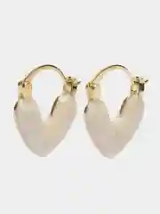 Белый серьги "Сердечки", женские