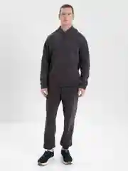 Угольный мужской спортивный костюм с начесом, теплый комплект одежды унисекс: худи и штаны