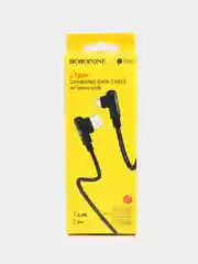 Черный угловой кабель для зарядки BOROFONE BX58 MicroUSB/Type-C/Lightning 1 м быстрая зарядка