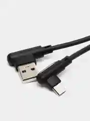 Черный угловой кабель для зарядки BOROFONE BX58 MicroUSB/Type-C/Lightning 1 м быстрая зарядка