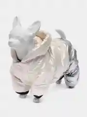 Молочный комбинезон для собак, зимний, утепленный, с капюшоном