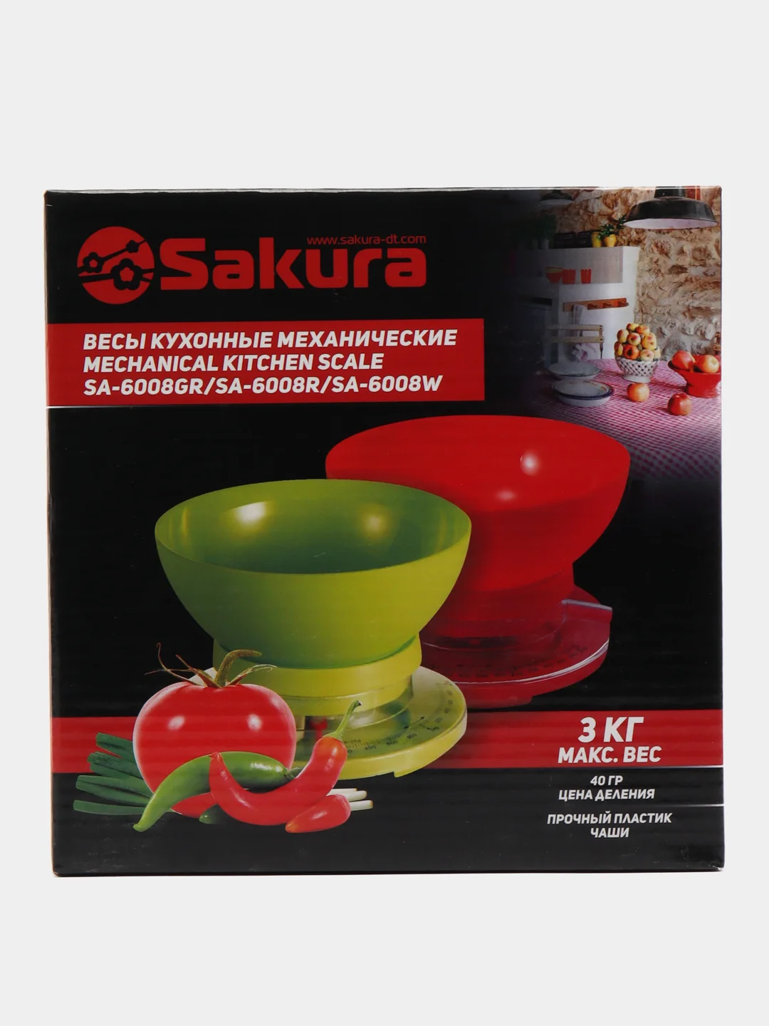Красный весы кухонные Sakura SA-6008R