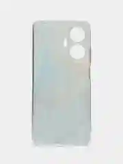 Голубой силиконовый чехол на Realme C55 (Реалми C55), прозрачный, с рисунком, защита камеры