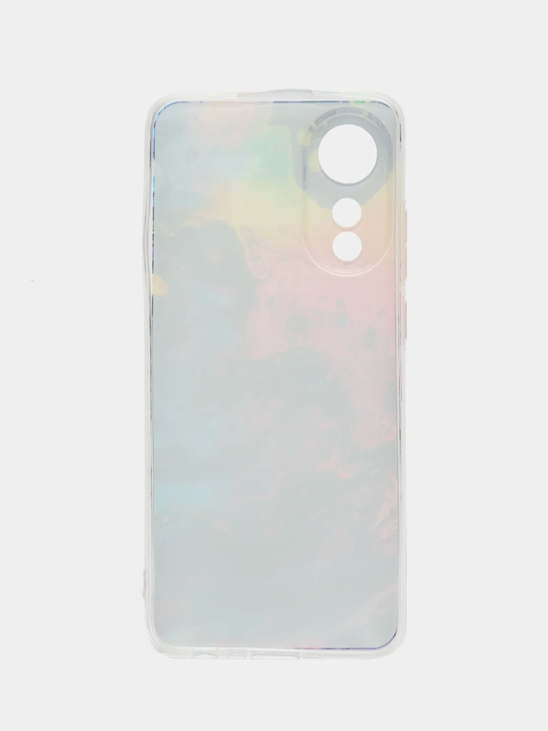 Приглушённый хаки силиконовый чехол на Oppo A78 4G (Оппо А78 4G), прозрачный, с рисунком, защита камеры