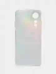 Приглушённый хаки силиконовый чехол на Oppo A78 4G (Оппо А78 4G), прозрачный, с рисунком, защита камеры