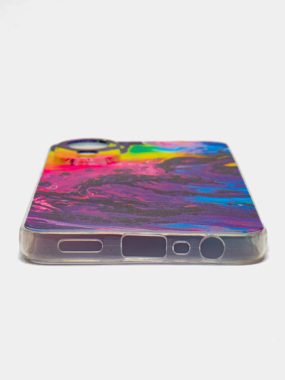 Приглушённый хаки силиконовый чехол на Oppo A78 4G (Оппо А78 4G), прозрачный, с рисунком, защита камеры