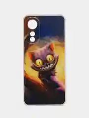 Индиго силиконовый чехол на Oppo A78 4G (Оппо А78 4G), прозрачный, с рисунком, защита камеры