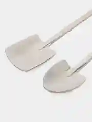Серебряный набор сувенирных подарочных десертных чайных кофейных ложек в форме лопаты в коробке