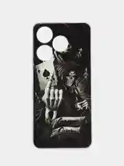 Оливковый чехол на Tecno Spark 10/10C (Текно Спарк 10/10С), прозрачный, с рисунком, защита камеры