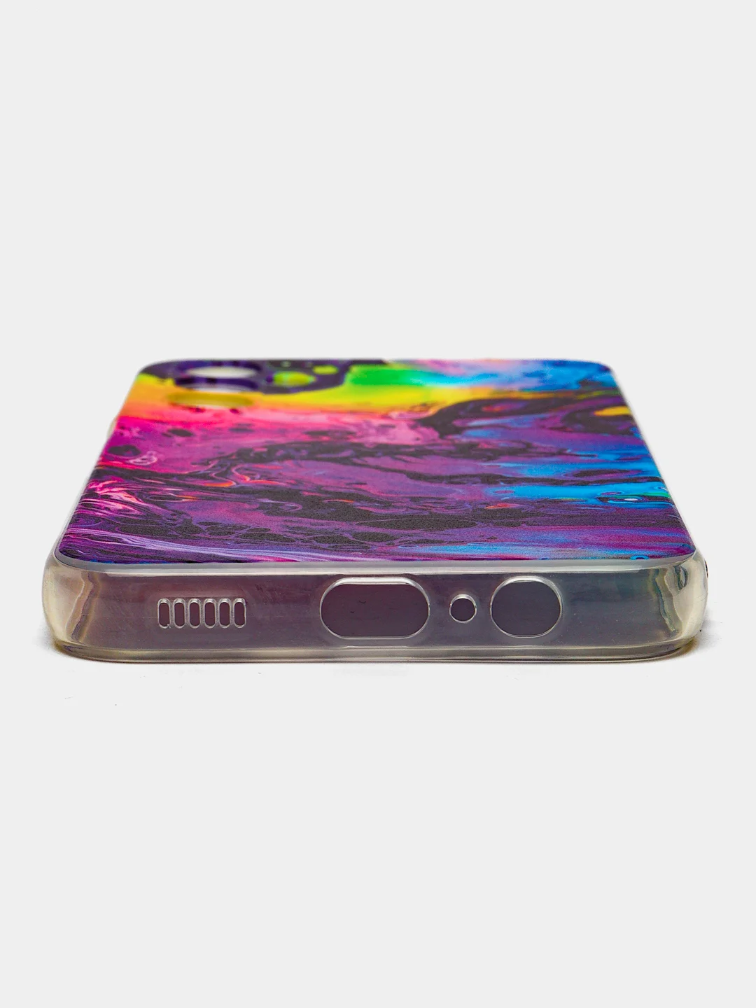 Пурпурный чехол на Samsung Galaxy A14 4G (Галакси A14 4G), прозрачный, с рисунком, защита камеры
