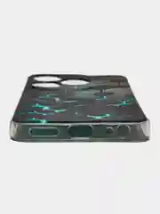 Бирюзовый чехол на Tecno Spark 10/10C (Текно Спарк 10/10С), прозрачный, с рисунком, защита камеры