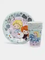 Набор одноразовой посуды ND Play Frozen 2 мятный (стаканы 250мл. 6шт., тарелки 18см 6шт.)