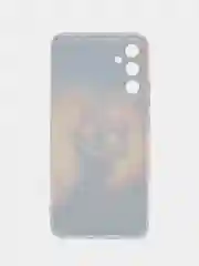 Индиго чехол на Samsung Galaxy A34 5G (Самсунг A34), прозрачный, с рисунком, защита камеры