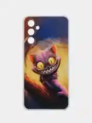 Индиго чехол на Samsung Galaxy A34 5G (Самсунг A34), прозрачный, с рисунком, защита камеры