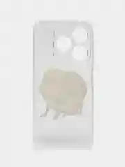 Бежевый чехол на Tecno Spark 10/10C (Текно Спарк 10/10С), прозрачный, с рисунком, защита камеры