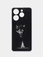Серый меланж чехол на Tecno Spark 10 Pro (Текно Спарк 10 Про), прозрачный, с рисунком, защита камеры