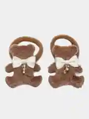Тёмно-коричневый бантики, Резинки для волос, детские, 2 шт