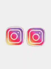 Серьги-пусеты деревянные "Инстаграм" (Instagram)